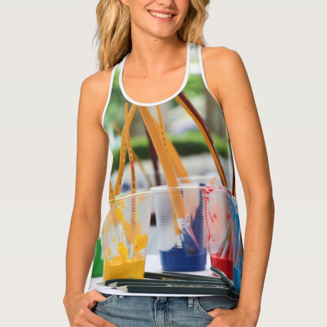 Women's All-Over Print Racerback Tank Top (Front)