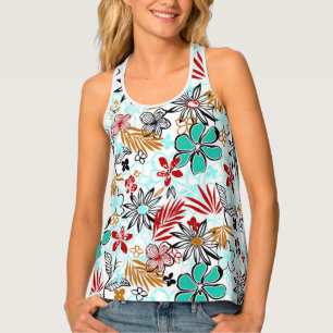 Women's All-Over Print Racerback Tank Top/Floral