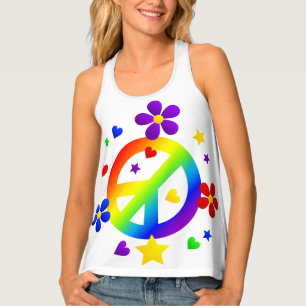 Women's All-Over Print Racerback Tank Top/Peace