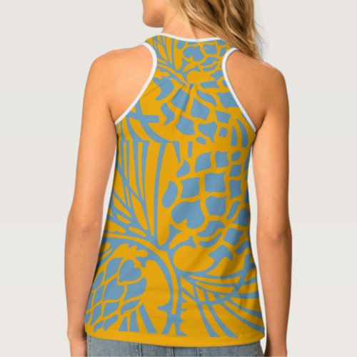 Womens All_Over Print yellow Racerback Tank Top
