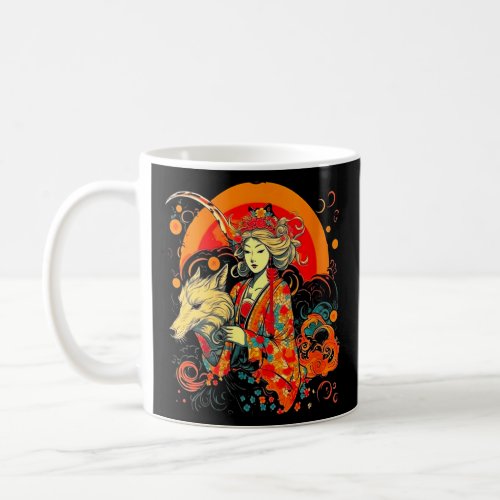 Womens Amaterasu Wolf Japanes Mythology Sun Goddes Coffee Mug