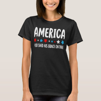 Women's America God Shed His Grace on Thee Tee 4th
