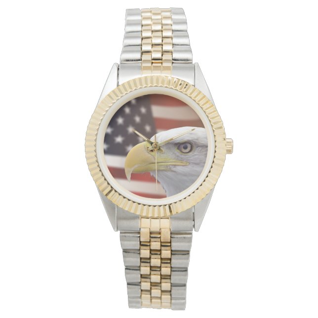 Women's American Eagle Flag Two-Tone Watch (Front)