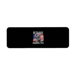Womens American Flag Best Dog Grandma Ever Giant Label