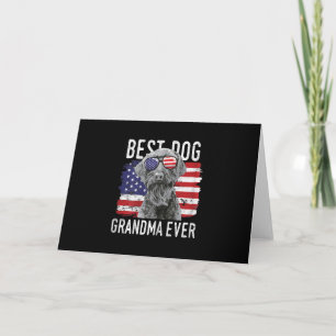 Womens American Flag Best Dog Grandma Ever Giant Letterpress Thank You Card