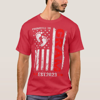 Womens American Flag Promoted To Gram 2023 Mothers T-Shirt