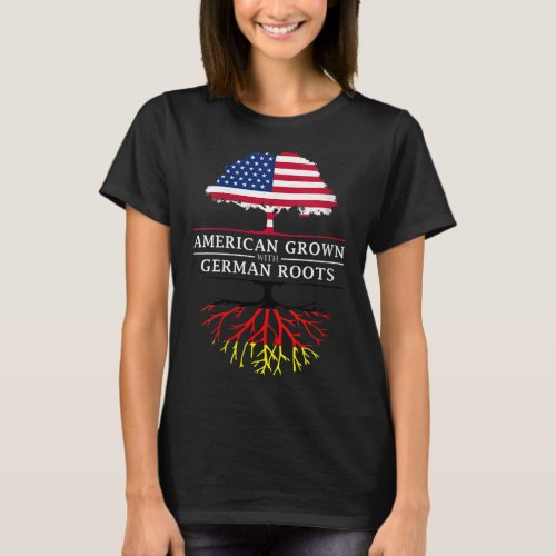 Womens American Grown with German Roots Germany V_ T_Shirt