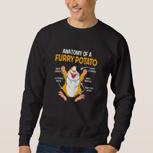 Womens  Anatomy Of A Furry Potato Guinea Pig  Pet  Sweatshirt (Front)