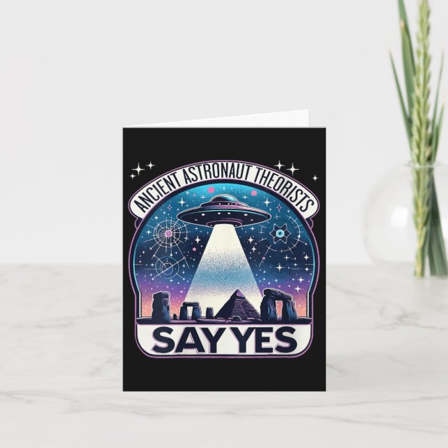 Womens Ancient Astronaut Theorists Say Yes Aliens  Card (Front)