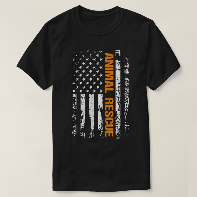 Womens Animal Rescue  Back Print Animal Saving Gif T-Shirt (Design Front)