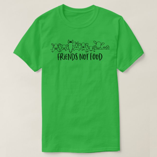 Womens Animals are Friends not Food  Vegan Vegetar T-Shirt (Design Front)