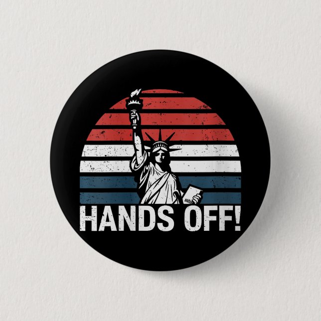 Womens Anti Maga Resistance Statue Of Liberty Hand Button (Front)