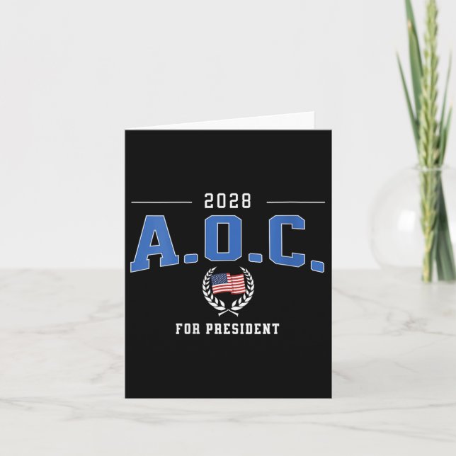 Womens Aoc 2028 For President Alexandria Ocasio-co Card (Front)
