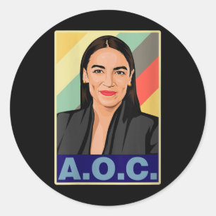 Womens Aoc Alexandria Ocasio-cortez First Female P Classic Round Sticker