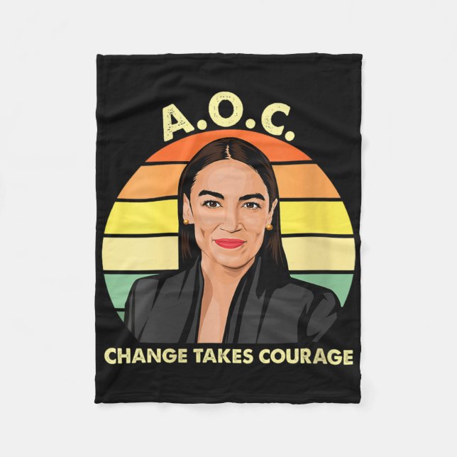 Womens Aoc Alexandria Ocasio-cortez First Female P Fleece Blanket (Front)