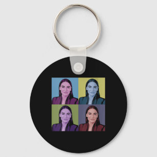 Womens Aoc Alexandria Ocasio-cortez First Female P Keychain