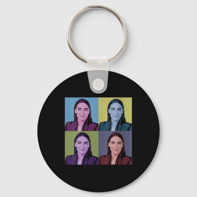 Womens Aoc Alexandria Ocasio-cortez First Female P Keychain (Front)