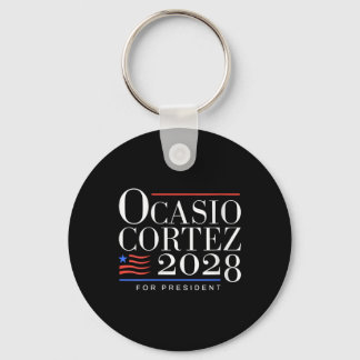 Womens Aoc For President 2028 V-neck  Keychain