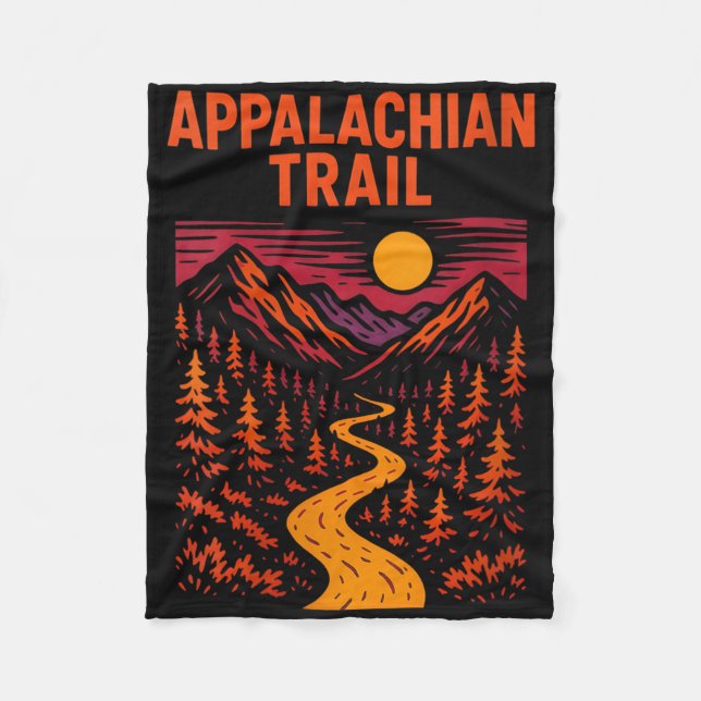 Womens Appalachian Trail Hiking Adventure Retro Me Fleece Blanket (Front)