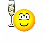 Toasting emoticon Raised champagne glass : Emoticons @ emofaces.com