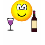 Wine drinking emoticon : Emoticons @ emofaces.com