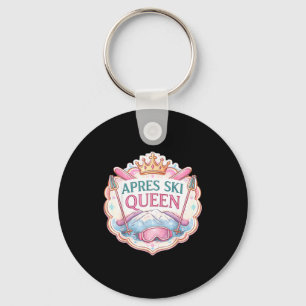 Womens apres ski queen skiing lover girl skier keychain