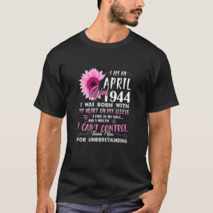 Womens April Girl 1944 77Th Birthday Gift 77 Years T-Shirt