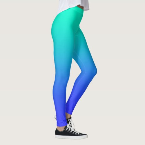 Women's Aqua Blue Full Length  Leggings