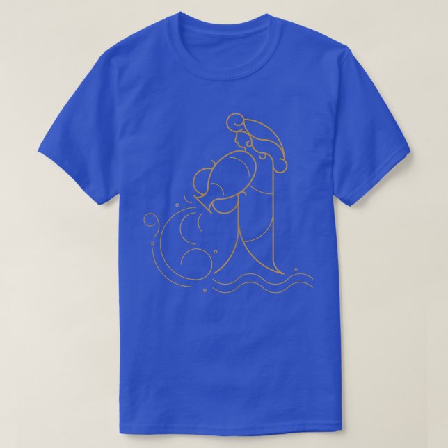 Womens Aquarius Zodiac Horoscope Astrology T-shirt (Design Front)