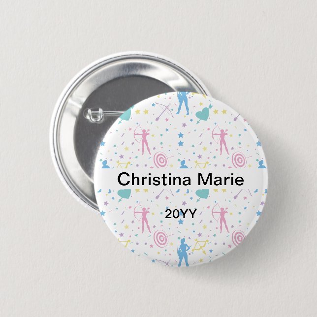 Women's Archery - Archer Bow Arrow Button (Front & Back)