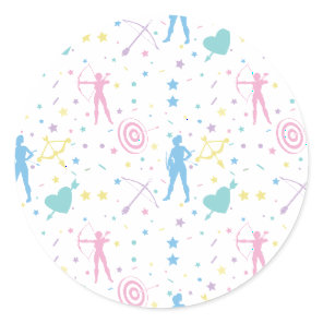 Women's Archery - Archer Bow Arrow Classic Round Sticker