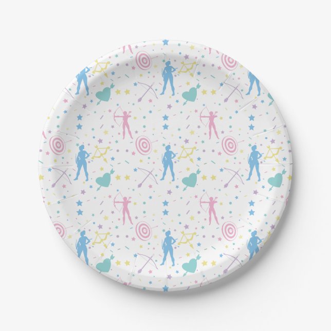 Women's Archery - Archer Bow Arrow Paper Plates (Front)