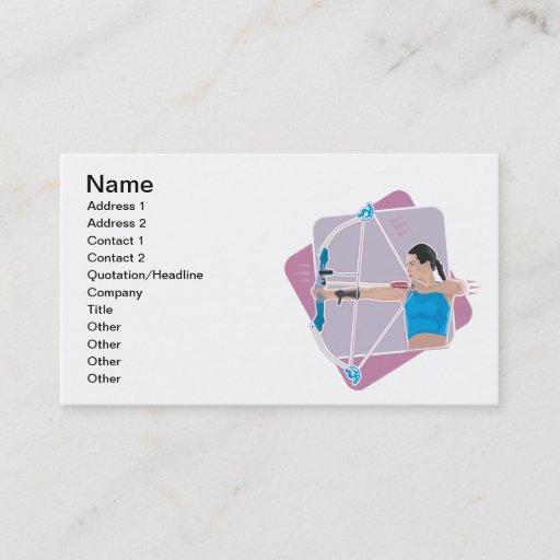 Customizable Womens Archery Business Cards