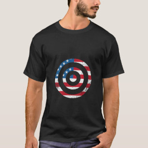 Womens Archery Target Vintage USA American Flag Pa T-Shirt