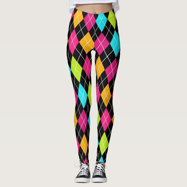 Women's Argyle Leggings in Multi-color (Front)