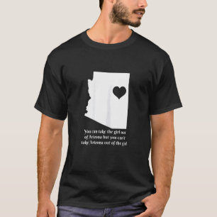 Womens Arizona Girl State Map Phoenix Heart Pride T-Shirt