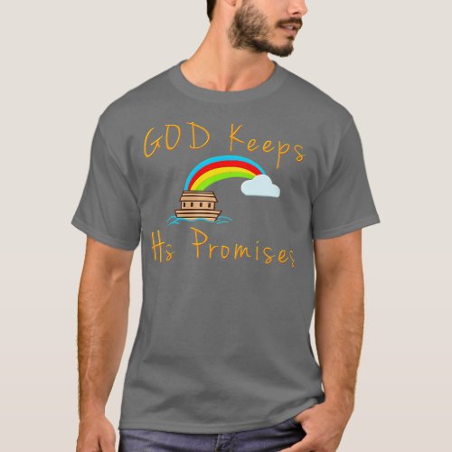 Womens Ark and Rainbow God Keeps His Promises Noah T_Shirt