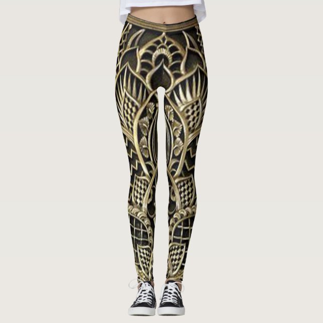 Women's Art Deco Design Leggings (Front)