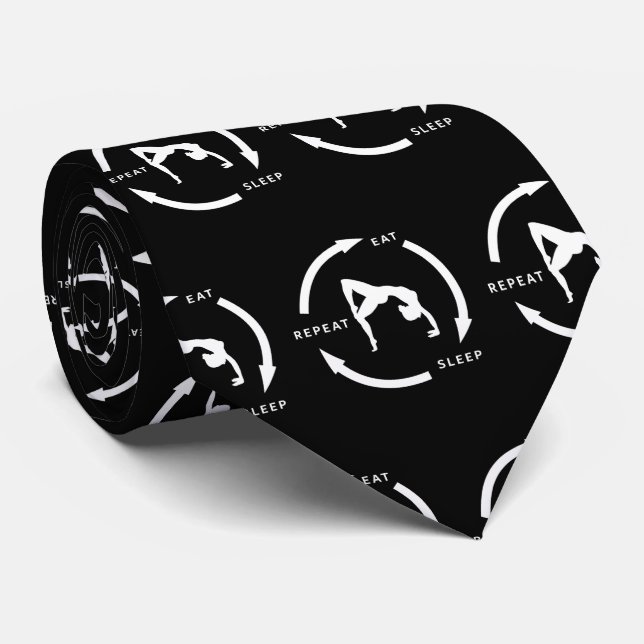 Women's Artistic Gymnastics Eat Sleep Repeat Sport Neck Tie (Rolled)