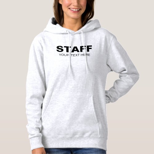 Womens Ash Grey Staff Crew Hoodie Add Logo Text