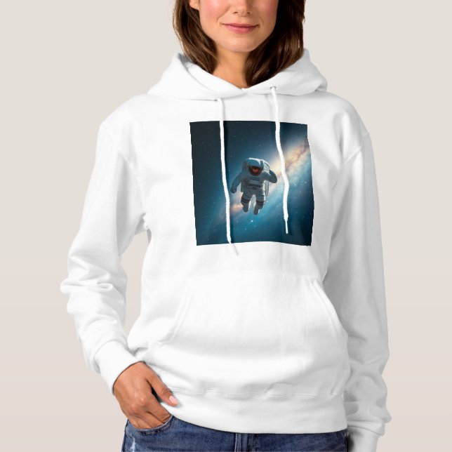 Women's Astronaut Space Galaxy Pullover Hoodie (Front)