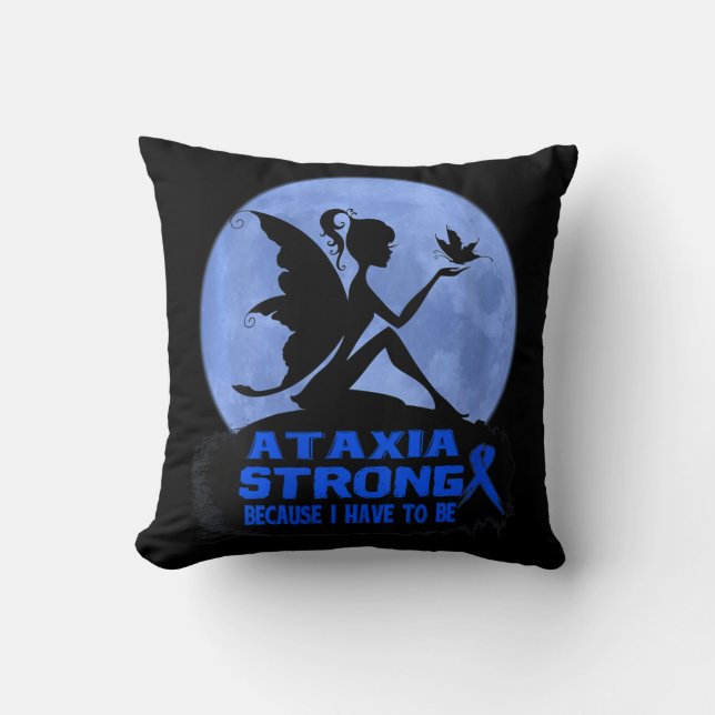 Womens Ataxia Awareness V-Neck T-Shirt173  Throw Pillow (Front)