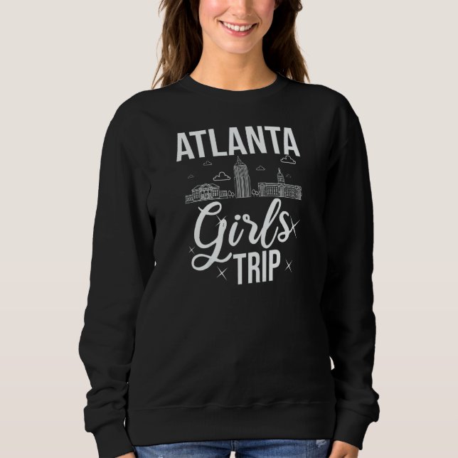Womens Atlanta Georgia City Trip Skyline Map Trave Sweatshirt (Front)