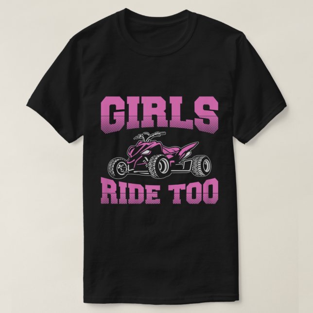 Womens ATV Funny Four Wheeler Quad Bike Girls T-Shirt (Design Front)