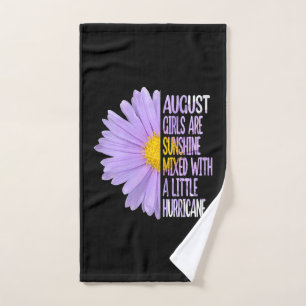 Womens August Birthday Womens Gift Funny Daisy Hand Towel