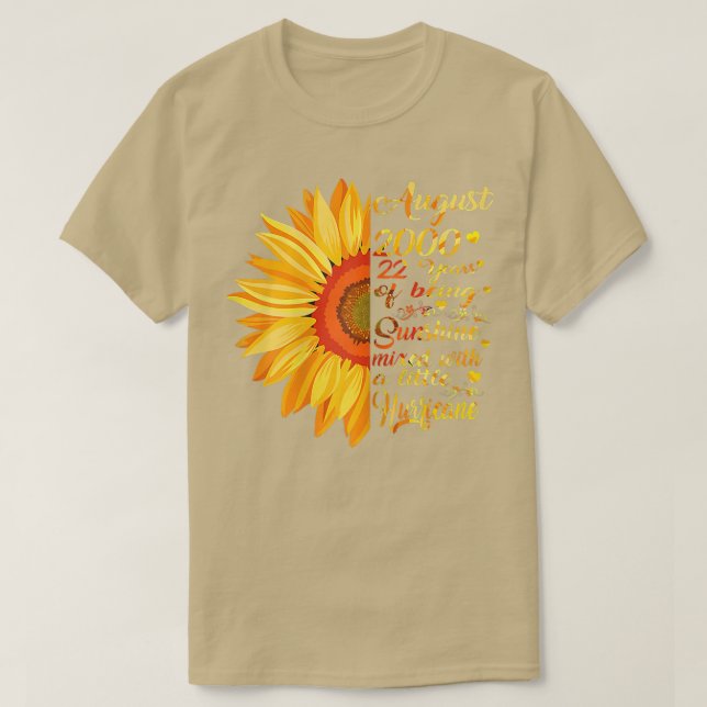 Womens August Girls 2000 Birthday Gift 22 Years Ol T-Shirt (Design Front)