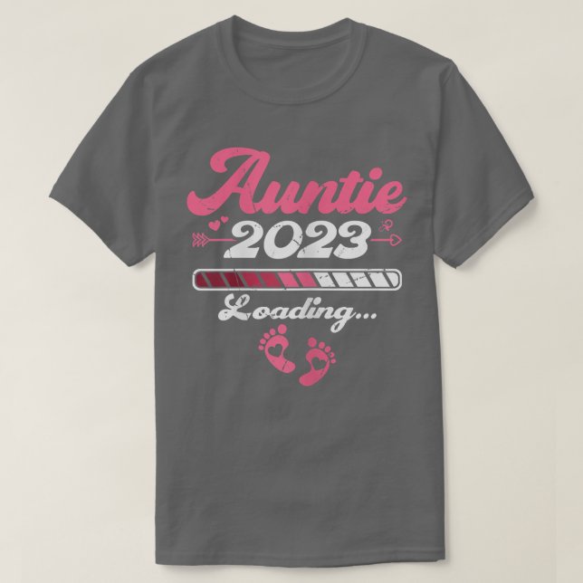 Womens Auntie 2023 Pregnancy Announcement First ti T-Shirt (Design Front)