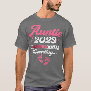 Womens Auntie 2023 Pregnancy Announcement First ti T-Shirt