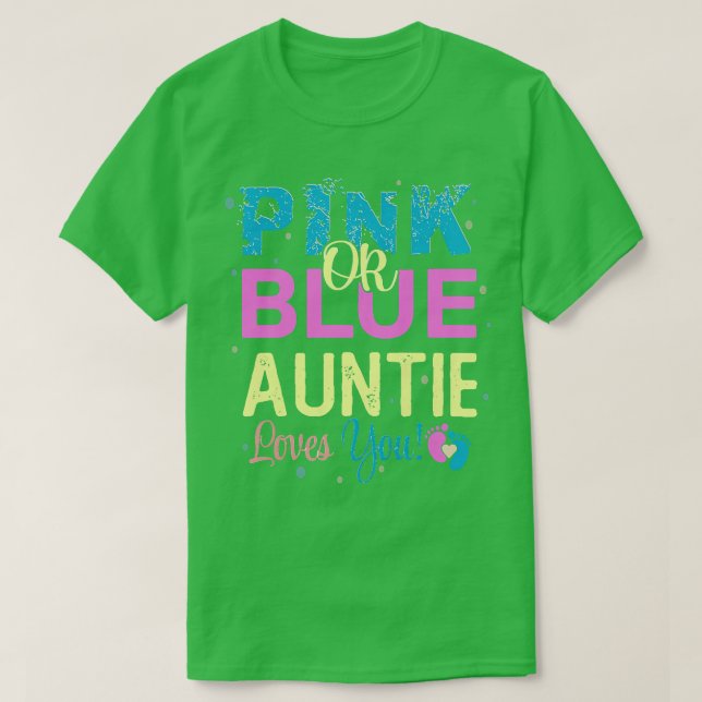Womens Auntie keeper of the gender reveal  T-Shirt (Design Front)