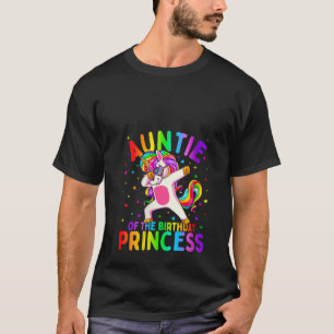 Womens Auntie of the Birthday Princess Girl Dabbin T-Shirt